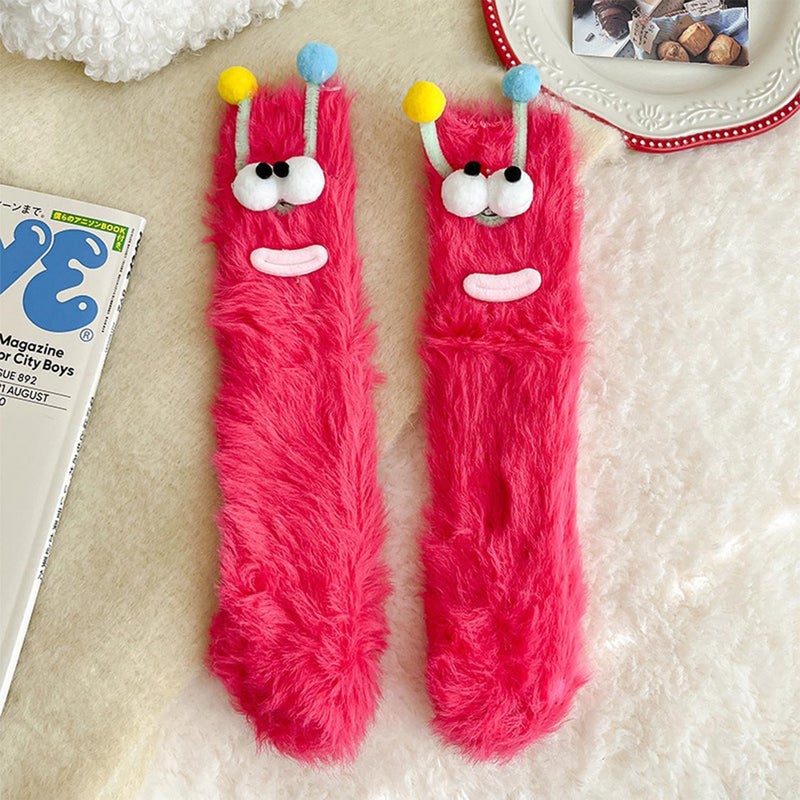 TFTSR Crazy Funny Fuzzy Silly Socks for Kids Women,Girls Fluffy Slipper Novelty Fun Socks,Boy Men Cute Cozy Soft Animal Sock - Image 2
